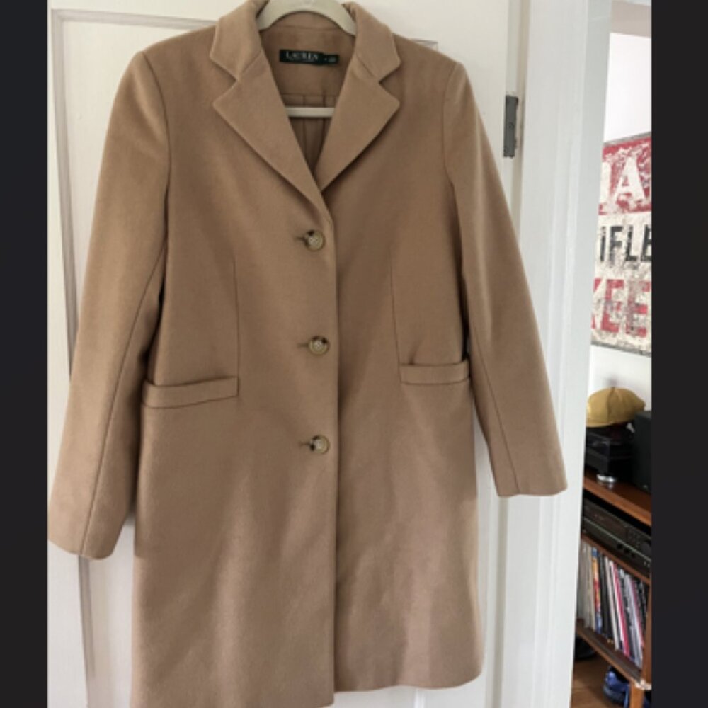Women's Ralph Lauren Wool Camel Coat Size 6